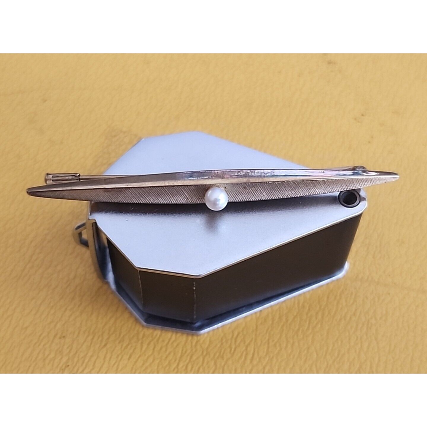 Vintage Antique 8k 333 Yellow Gold Pearl Bar Pin Brooch 125$